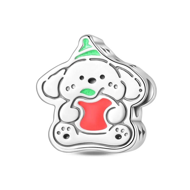 Christmas Original Copper Charms Snow Santa Claus Earrings Beads Fit Necklace Bracelets Diy Gifts Fine Jewelry
