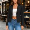 Jaqueta Casual Feminina Colorida com Lapela de Manga Longa Slim Fit