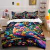 Buntes Blumenvogel-Kunst-Set Mehrere Größen Kinder- und Schlafzimmer für Erwachsene Exquisites 3-teiliges Bettwäsche-Set, Geschenk