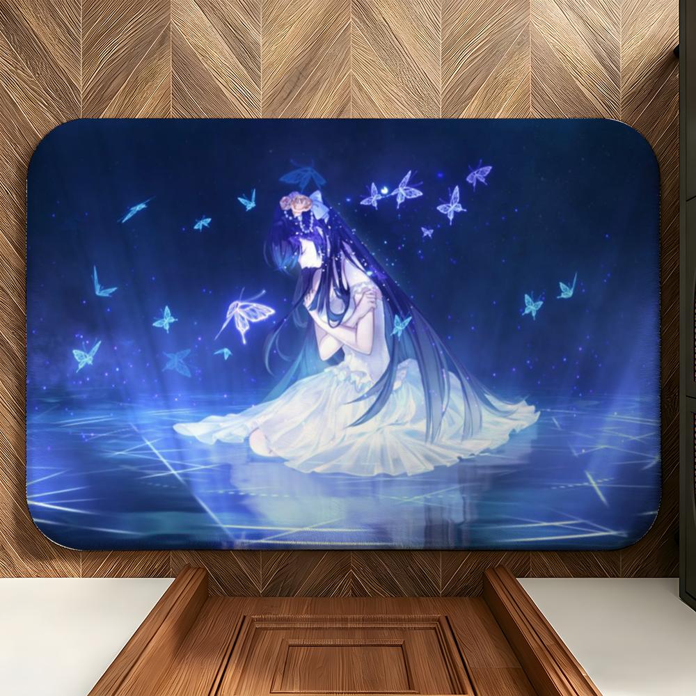 Anime H-Higurashi When They Cry Floor Mat Soft Flannel Floor Mat Suitable for Entryways, Living Rooms, Bedrooms, and Bathrooms