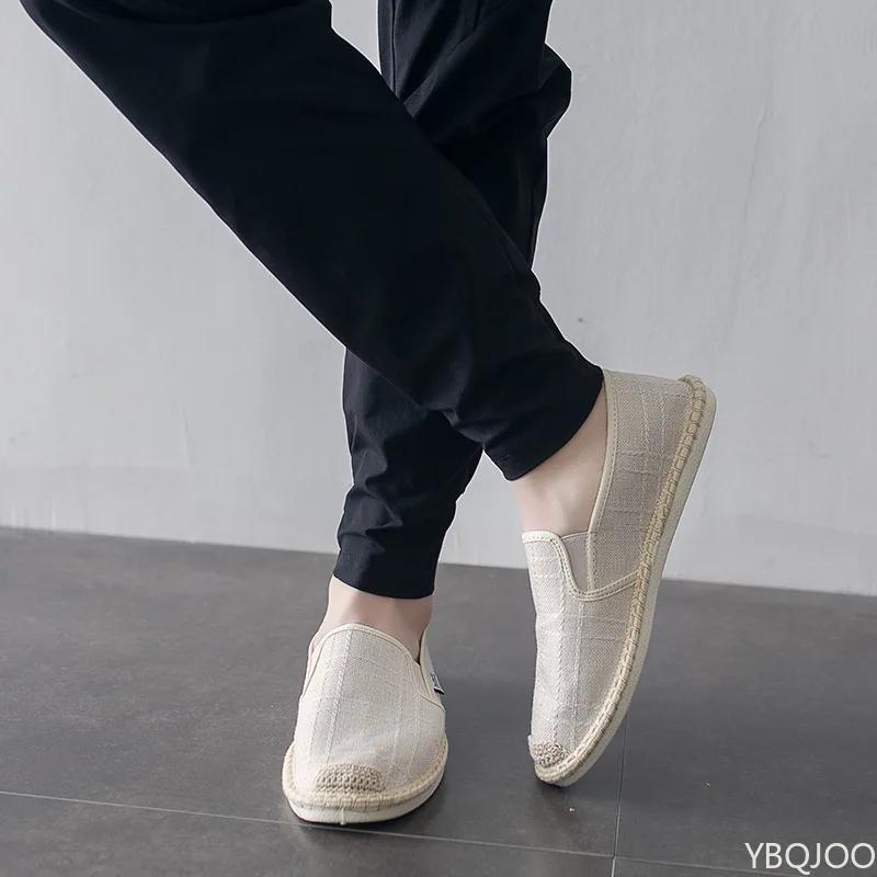 

Модные Новые Мужские парусиновые Туфли Трендовые Удобные Туфли-бобы Повседневные Противоскользящие Ленивые Плоские Легкие Мужские тканевые туфли Zapatos Homme 39 бежевый