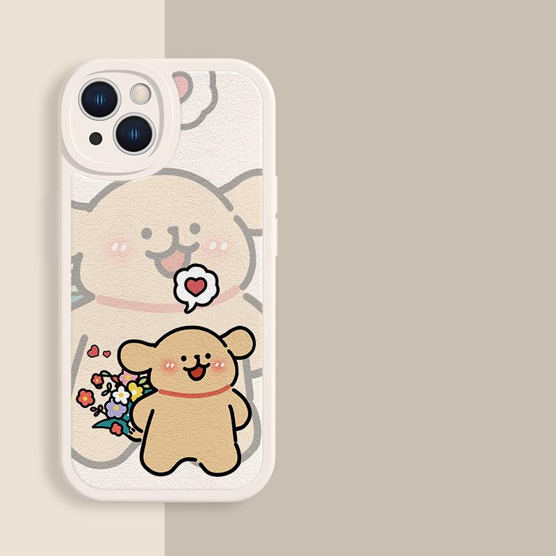 Phone Case For Lovers Couples Fit for iPhone 11 12 13 14 15 16 Pro Max XR X XS Mini 8 7 Plus SE 2020 Clear Case Cute Cartoon Dog