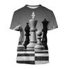 New In 3D Printing Chess T Shirt For Men Fashion Casual Summer Street T-shirts Round Neck Short Sleeve Tees Tops Kids Clothes