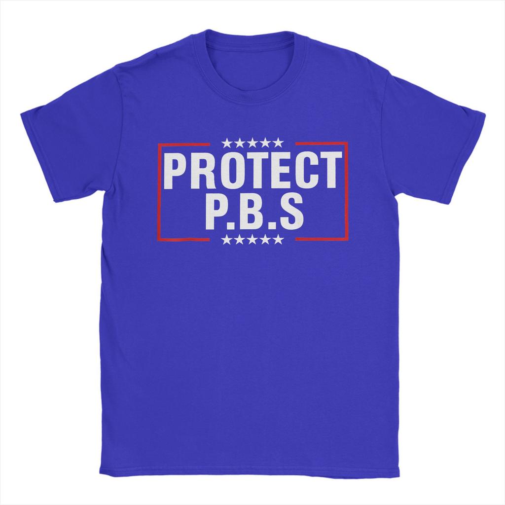 Novelty Protect P.B.S Save Public Broadcasting Service T-Shirt for Men Round Neck Cotton T Shirt  Short Sleeve Tees New Clothing