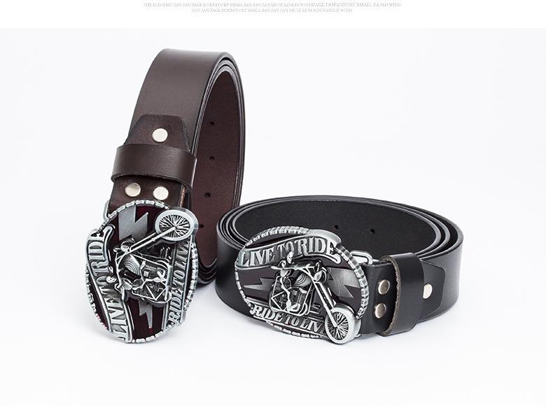Skull Motorcycle Belt: European & American Men's Casual Trend