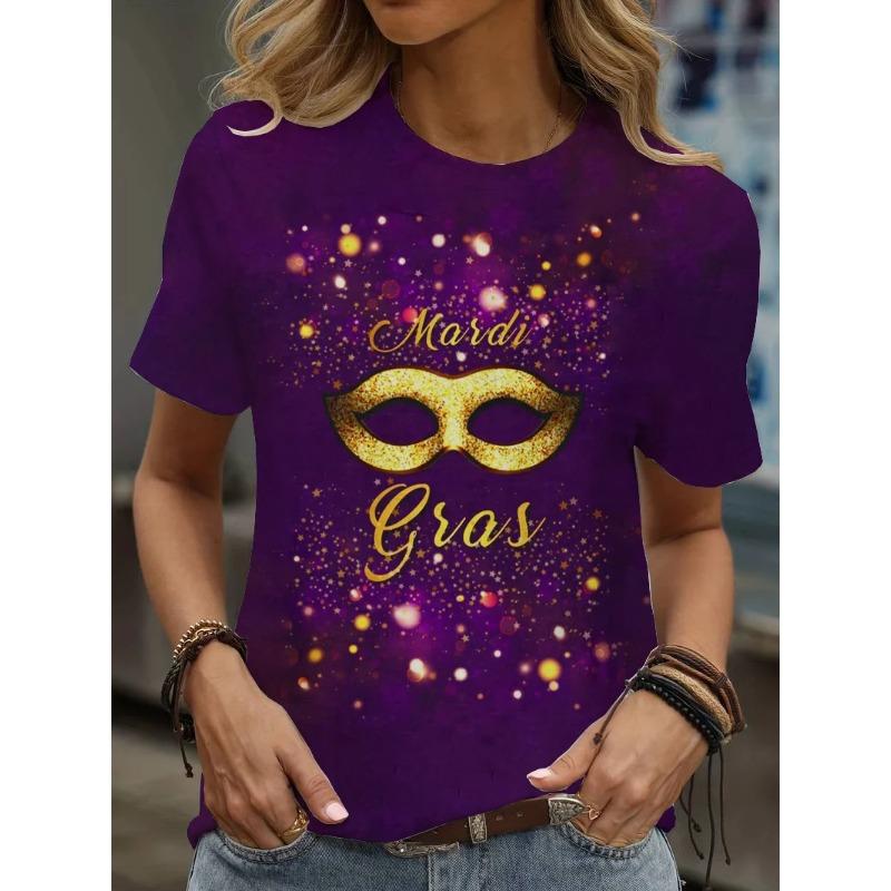 Women's 3D Print Cartoon Graphic Crew Neck T-Shirt Casual Short Sleeve Top for Summer T-Shirt