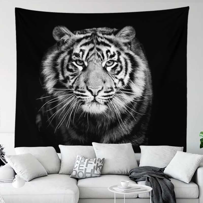 

Лев, волк, тигр, узор, фон, настенный гобелен, волк, глядя, святой зверь, гобелен, домашний декор, настенный гобелен 200X170CM