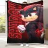 Retro S-Sonic Cartoon Game Flannel Blanket,Ultra Soft Warm Plush Throw for Home Bedroom Bed Sofa Cover Camping Picnic Gift
