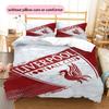 Biancheria da letto con motivo Liverpool Decorazione per la casa Regalo di compleanno ( 1 copripiumino + 2 federe, senza imbottitura),merchandising per fan.
