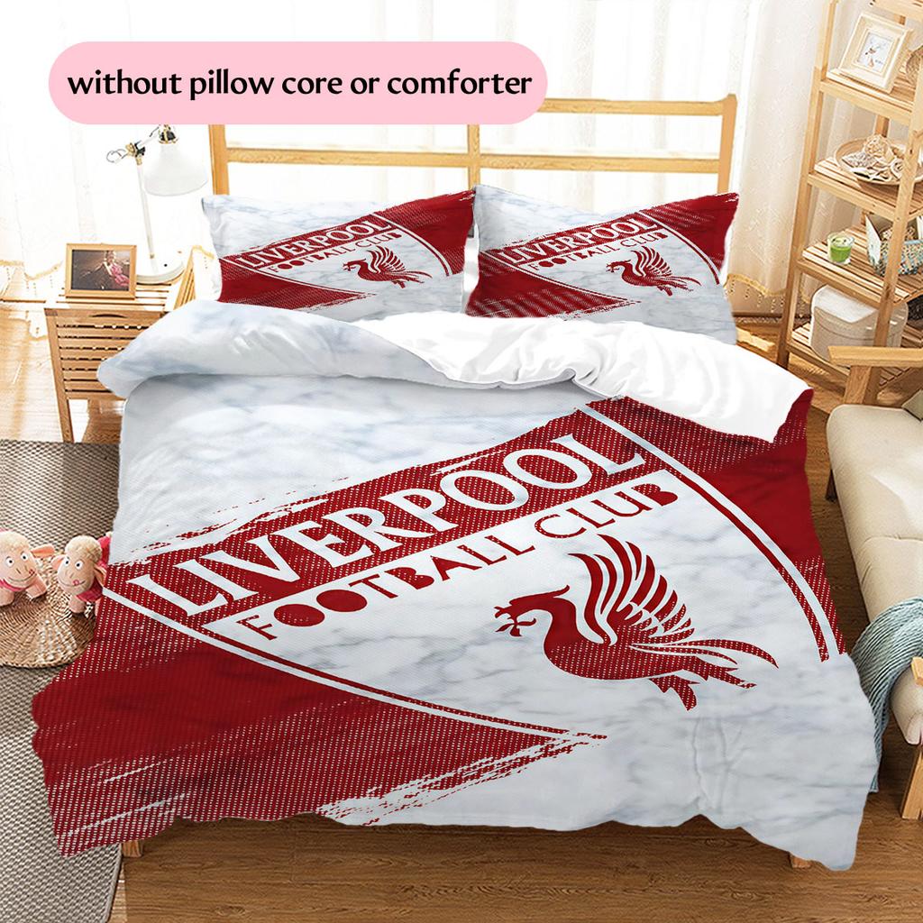 Biancheria da letto con motivo Liverpool Decorazione per la casa Regalo di compleanno ( 1 copripiumino + 2 federe, senza imbottitura),merchandising per fan.