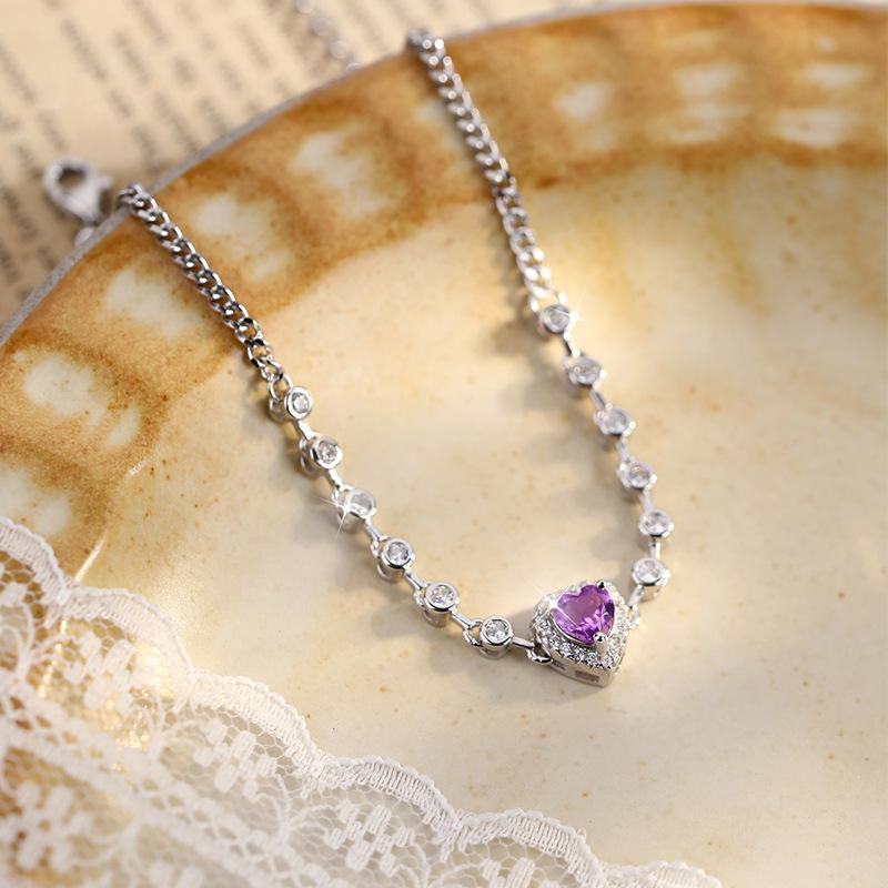 Jewelry natural stone bracelet S925 silver, inlaid with translucent multi-color crystals, bracelet, fashionable and simple for women