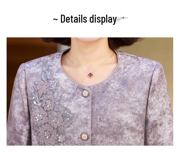 Elevate Your Style with Our New Chinese-style, Elegant Jacket for Middle-aged Women—perfect for Spring and Autumn.