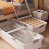 Under-bed Transparent Storage Box with Wheels for Clothes and Quilts