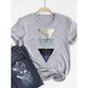 Print T Shirt Short Sleeve Flower Vintage Cute 90s Summer Top Fashion Clothes Women Clothing Gray Basic Tee Graphic T-shirt