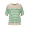 VISITINNEWYORK Hooded Striped Short Sleeve Knit (Vz5Sk72)