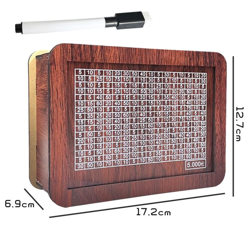 Wooden Money Saving Box Money Storage Bank With Saving Money Goals Counter Reusable Handmade Piggy Bank Coin Tray Storage Case