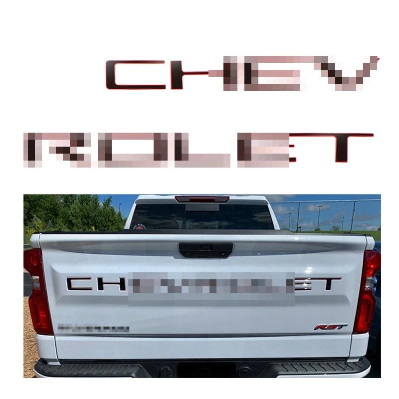 Tailgate ABS Inserts Letters Fit for  Silverado 2019-2022 3D Raised & Strong Adhesive Decals Letters Tailgate Emblems