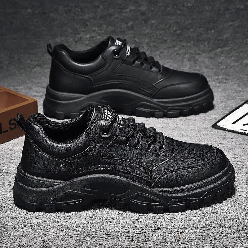 Pánské letní ležérní sportovní boty, prodyšné tenisky v korejské verzi, trendy, kožené boty pro volný čas, ležérní ploché boty