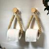1-10PCS Rustic Rope Toilet Paper Holder No Drilling Adhesive Mounted Bathroom Storage Rack Towel Rack for Home and Hotel