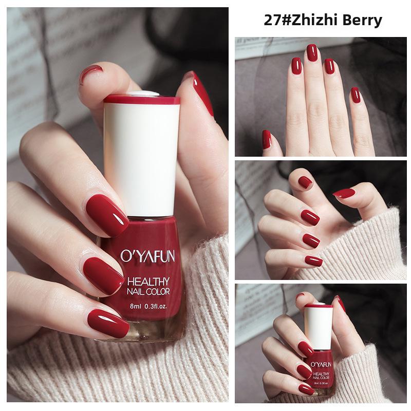 Ou Yafei 8ml Water-Based, Long-Lasting, Quick-Dry, Peelable Nail Polish