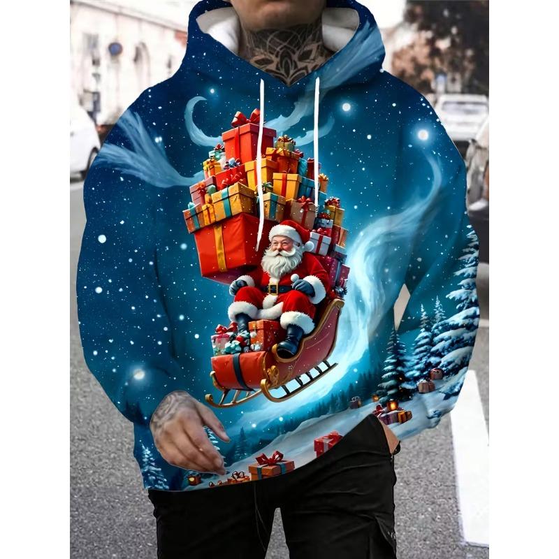 Santa Claus Men's Hoodie Fashion 3D Printed Hoodie Street Christmas Hoodies Funny Xmas Gifts Unisex Clohting Sweatshirts
