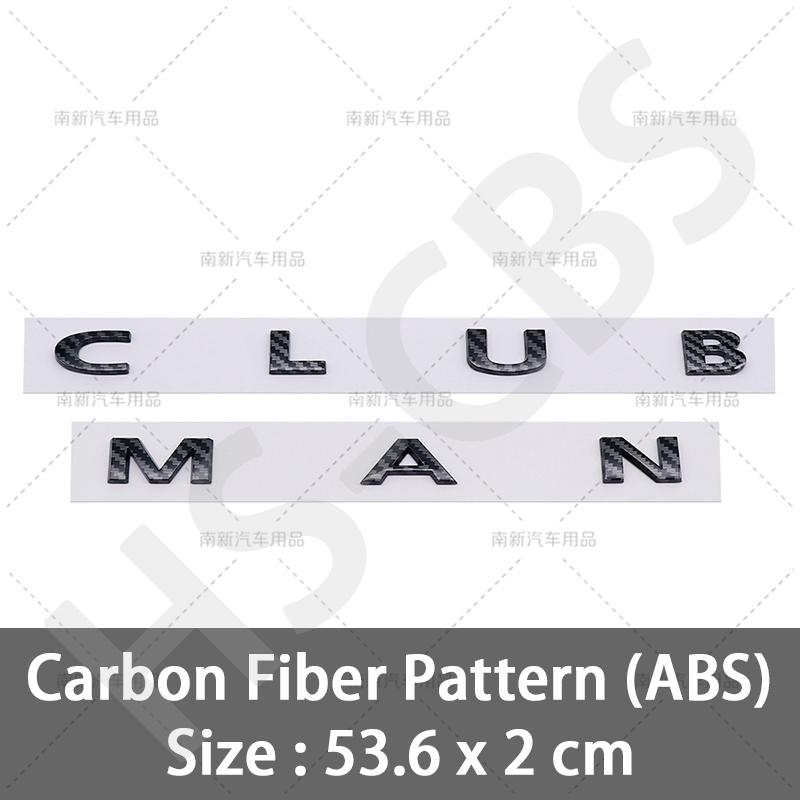 ABS Carbon Fiber Pattern Clubman Logo Countryman Letters Emblem Sticker Car Trunk Badge For F54 F55 F56 R55 R56 R60 F60 R52 R50