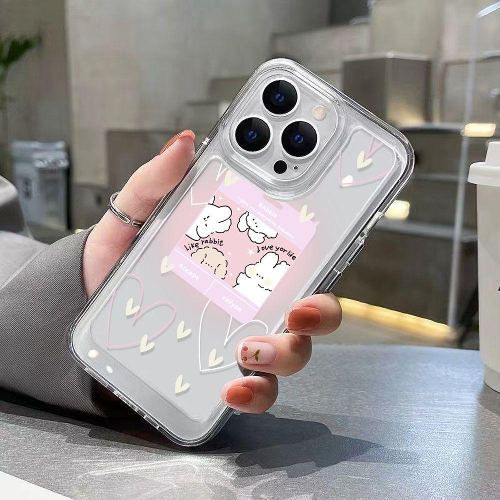 Cute Rabbit Party Applicable iPhone17 Space Phone Case Apple 14Pro Soft Case 16 Transparent 15 All Inclusive
