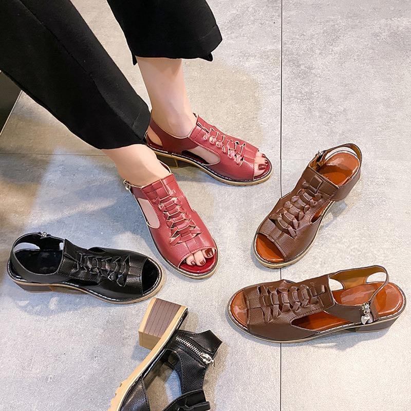 Summer New Color Women's Sandals Side Zipper Fashion Women's Sandals Women's Shoes