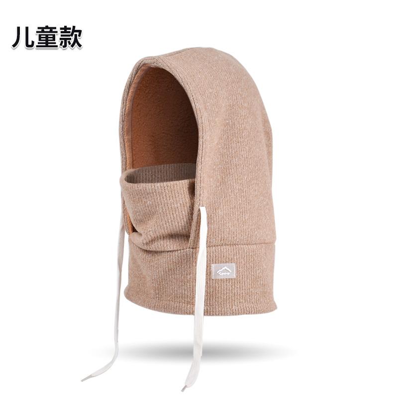 Winter Outdoor Warme Eltern-Kind-Mütze Herren- und Damen-Fahrrad-Ski-Überziehmütze Fleece-Nackenmaske Integrierte Mütze