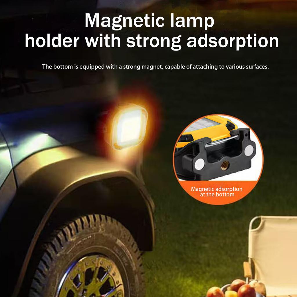 Emergency Repair Lights Rotatable USB Rechargeable Lamp with Hook Magnetic Flashlight