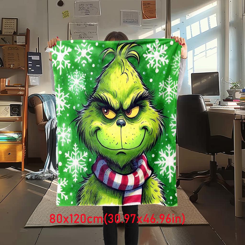 Christmas Gift Comedy Movie How the Grinch Stole Christmas Blanket Home Warming, Four Season Bed Decoration Sofa Cover Flannel Throwing Blanket K17