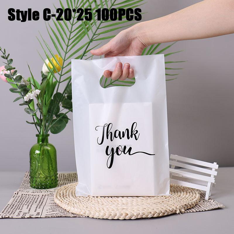 

100/200/500pcs Thank You Gift Bags Plastic Candy Cookie Packaging Bag for Wedding Birthday Party Favors Small Business Supplies