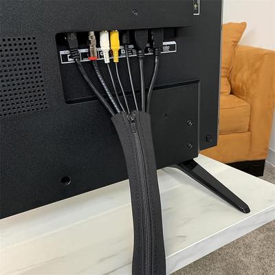 4-1PCS Zipper Cable Sleeve Reusable Cord Organizer Cord Hider Cable Management Protector For Computer TV Wire Cord Organizers