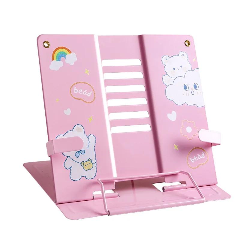 Portable Book Stopper Reading Stand Book Holder Metal Adjustable Student Book Stand Foldable Children Writing Bracket Office Use