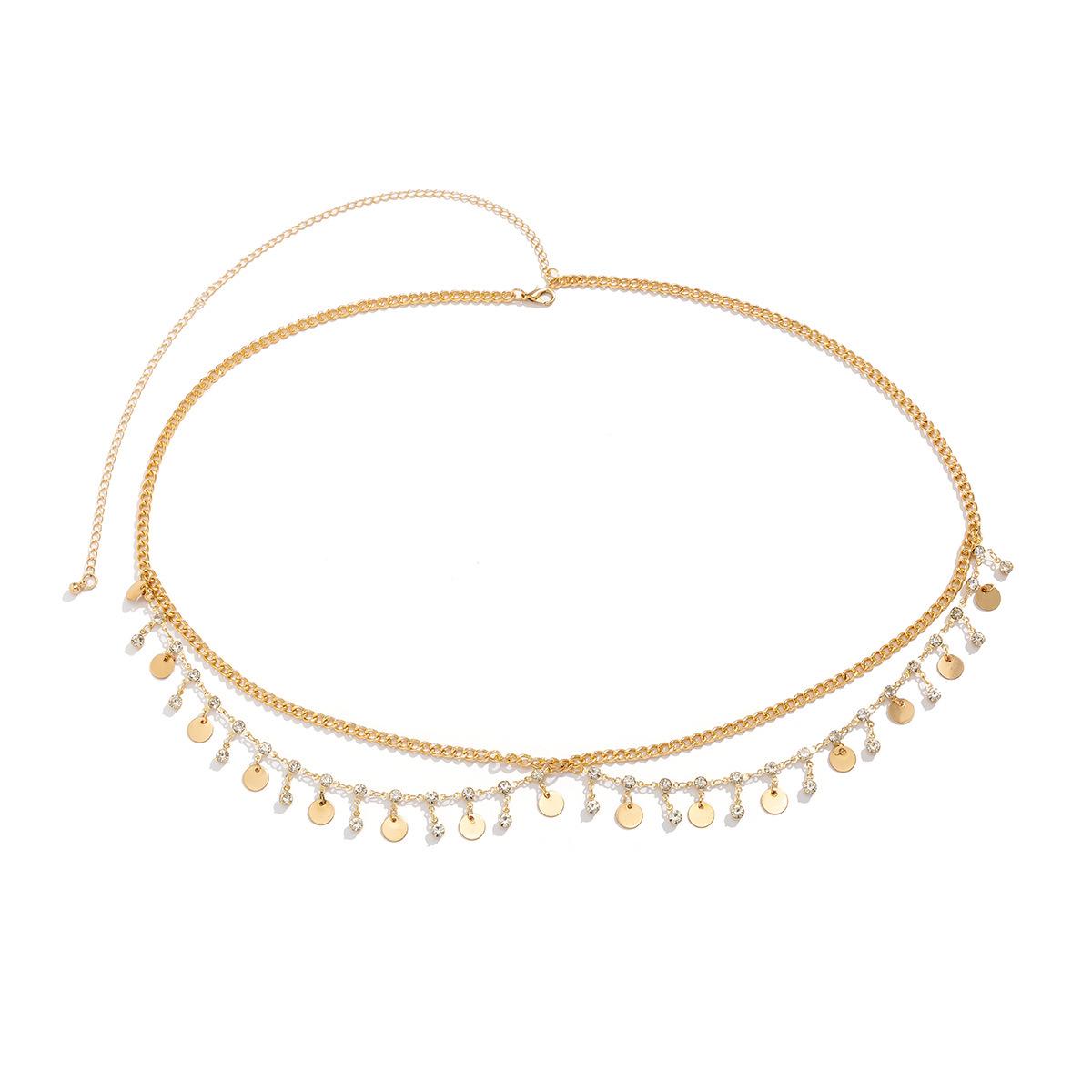 

Rhinestone Star Shell Tassel Body Chain: Women s Double Layer Cross-Border Fashion Waist Jewelry