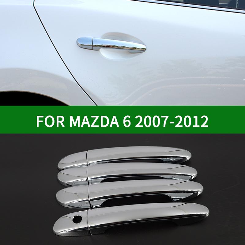 

Для Mazda 6 второго поколения 2007-2012 годов, глянцевые хромированные серебристые боковые накладки на дверные ручки автомобиля, накладки 2008 2009 2010