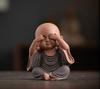Ceramics Little monk Figurine small statue Creative home room office decorations Chinese specialty ornaments