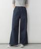atONE Baggy Cargo Stretch Chino Wide Elastic Baker Denim ATC-0030 Women's Wide-Leg Pants, Pants, (Size M, Navy)