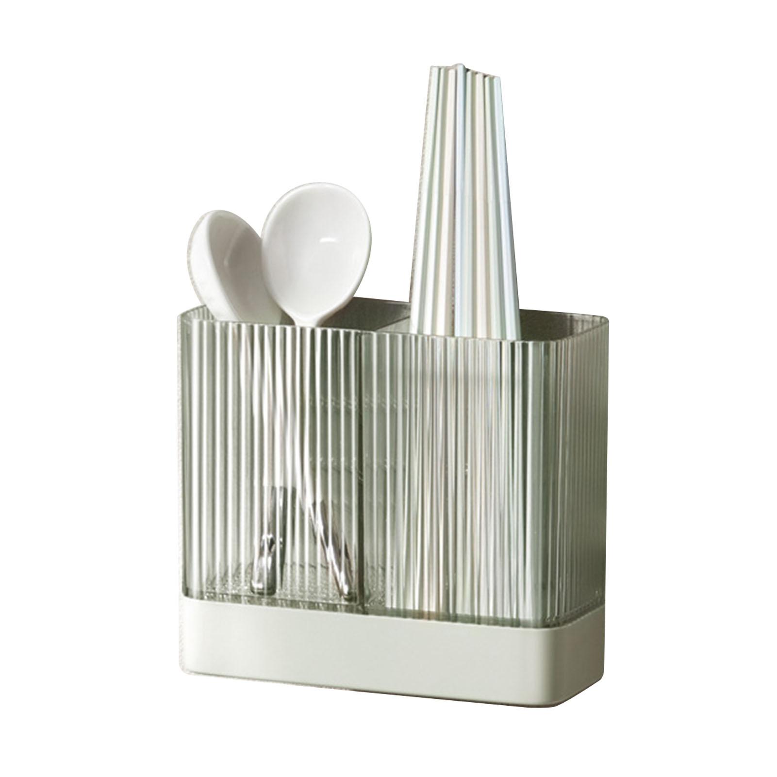 

Держатель кухонных принадлежностей ABS настенный многофункциональный дренажный держатель для палочек для еды ложки вилки хранение Green