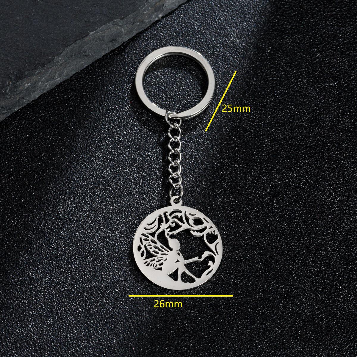 Geometric Forest Sprite Butterfly Pendant Keychain with Lanyard