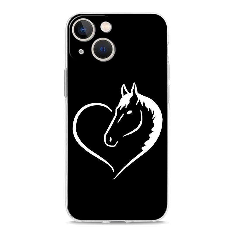 

Animal Art Horse Luxury Transparent Phone Case For iPhone 15 16 14 13 12 11 Pro Max XS X XR SE 7 8 Plus Silicone Clear Cover iPhone 13 Pro