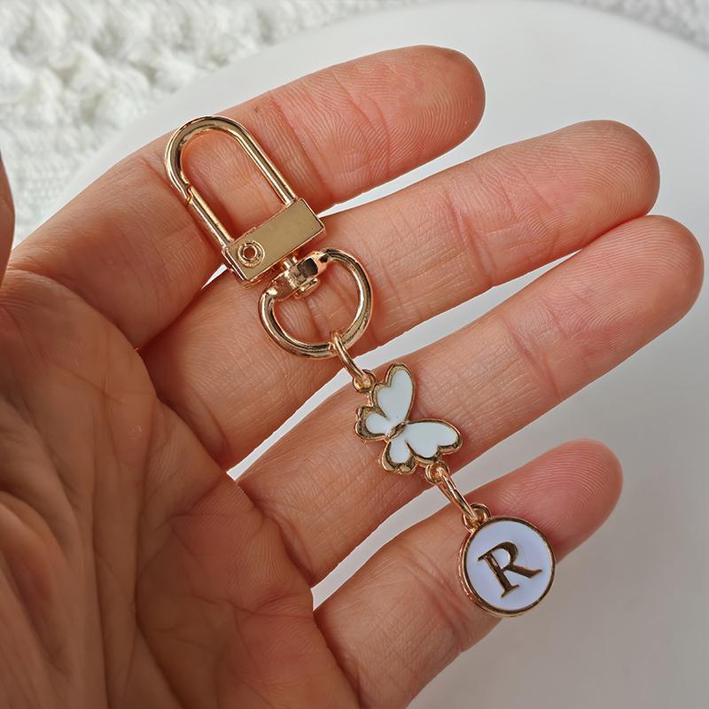 1 Stück Schlüssel-Logo Leichter Schlüsselanhänger Autoschlüssel Begleiter Taschenanhänger Langlebigkeit Metallschlüsselanhänger Monogramm-Anhänger Schmetterling Monogramm-Schlüsselanhänger