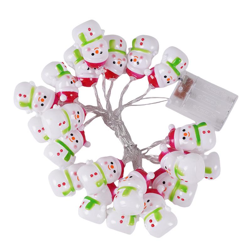 Christmas LED Santa & Snowman Head String Lights - Festive Glitter Decoration