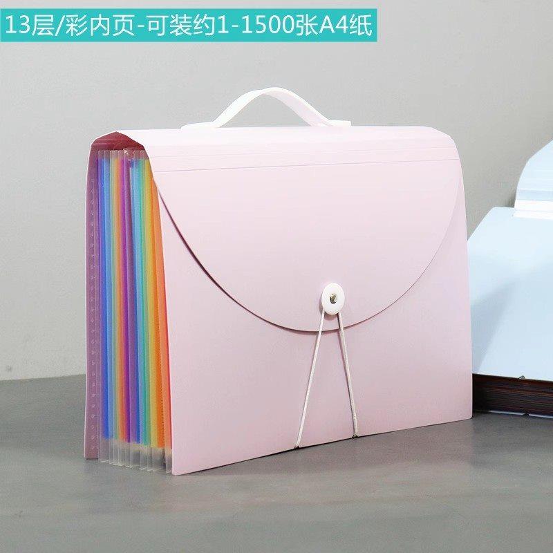 A4 Handheld Folder Organ Bag Large Capacity 36 Layer Data Book Student Exam Paper Clip Can Be Vertically Stored and Classified