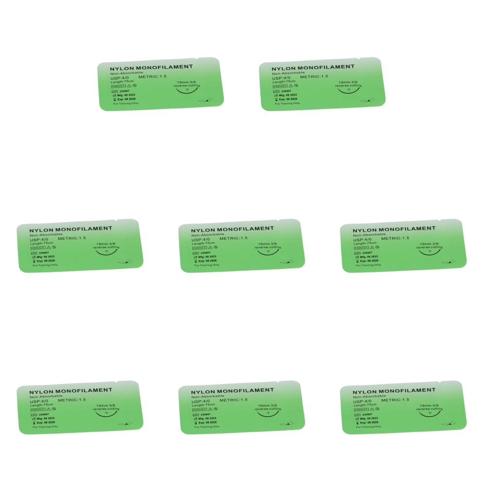 4/0 Medical Thread Suture Nylon Silk Veterinary Practice Suture Kit Non-injured for Medical Students Education