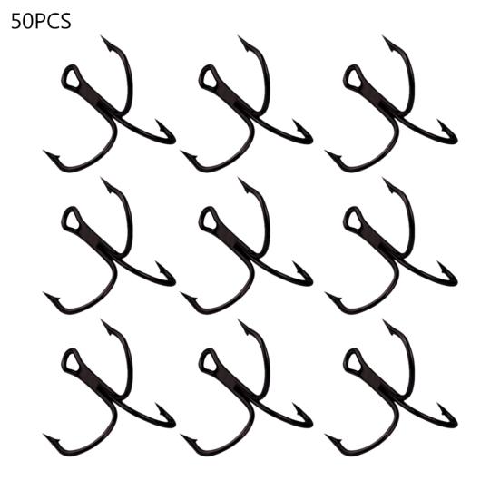 50Pcs Fishing Treble Hook Worm Bait Holder Fish Tackle Tools Accessories