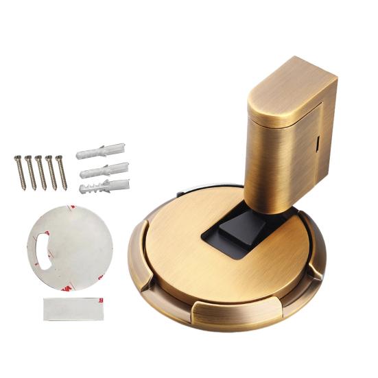 Magnetic Door Stopper No Drilling Silent Floor Door Stop with Screws Adhesive Adjustable Mechanical Magnetic Door Stopper for Home Safety