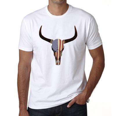 Men's Graphic T-Shirt - American Flag Ox - Patriotic Shirt for Men