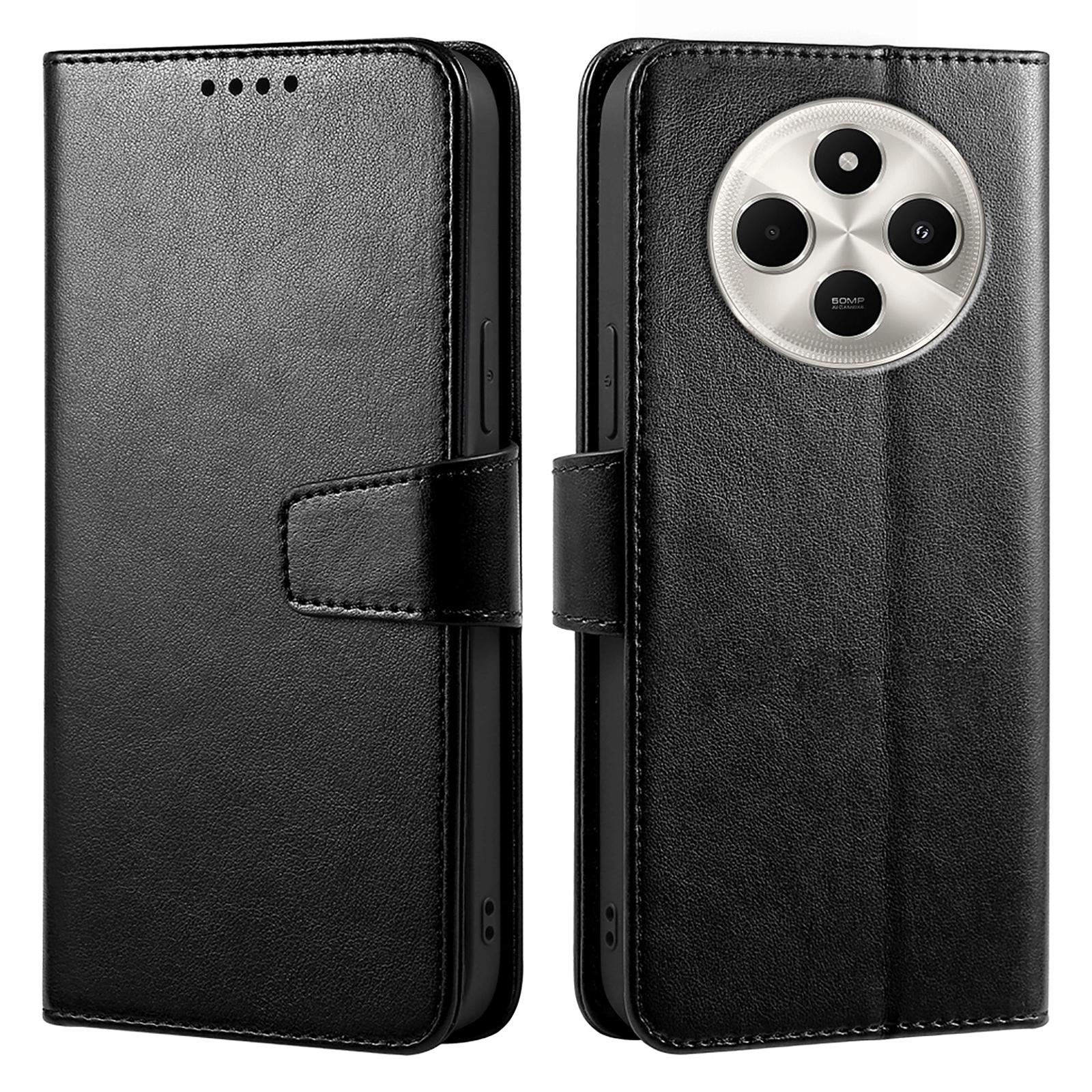 

Phone Case For Xiaomi Redmi A4 5G/A3 Pro 4G/14C 4G/14R 5G/Poco C7,Stand Card Holder Wallet Leather Cover Black