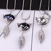 Stylish Womens Fox Charm Sweater Chain Necklace With Sparkling Crystal Accents And Alloy Material